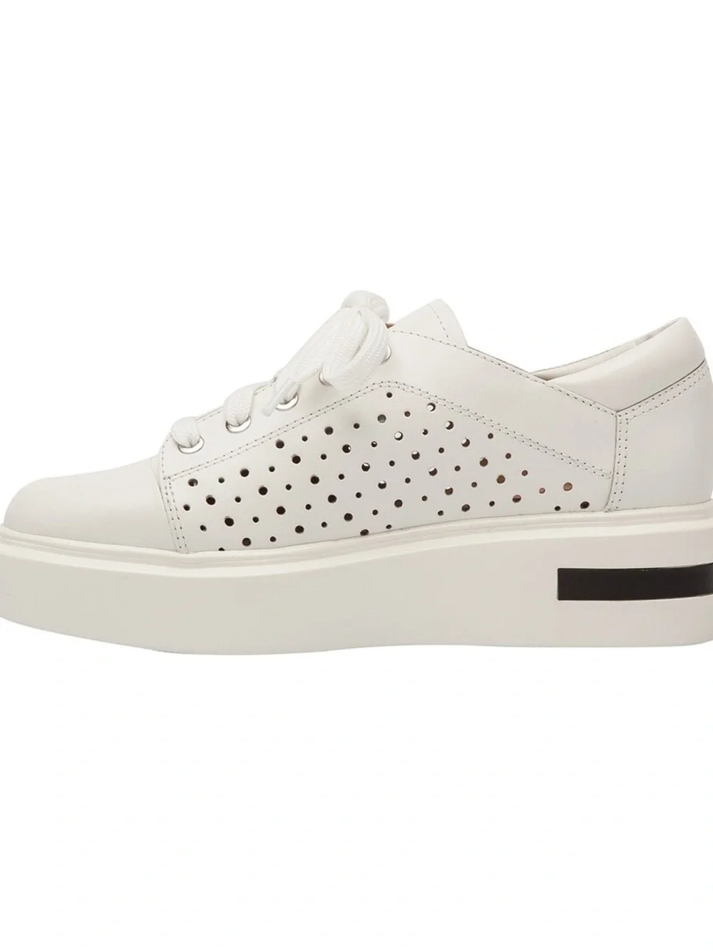 Linea Paolo Women’s White Platform Perforated Leather Sneaker